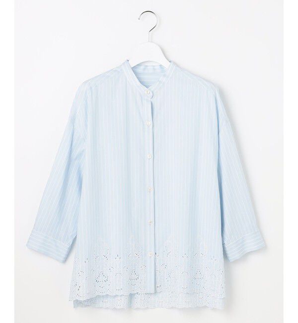 自由区「エンブロイダリーブロードバンドカラー ブラウス」|シャツ・ブラウス|