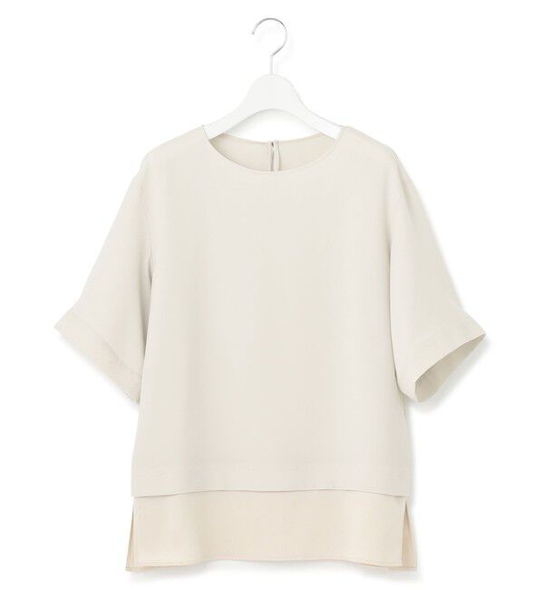 23区「【洗える】ストレッチジョーゼット ラウンドネック カットソー」|Tシャツ・カットソー|