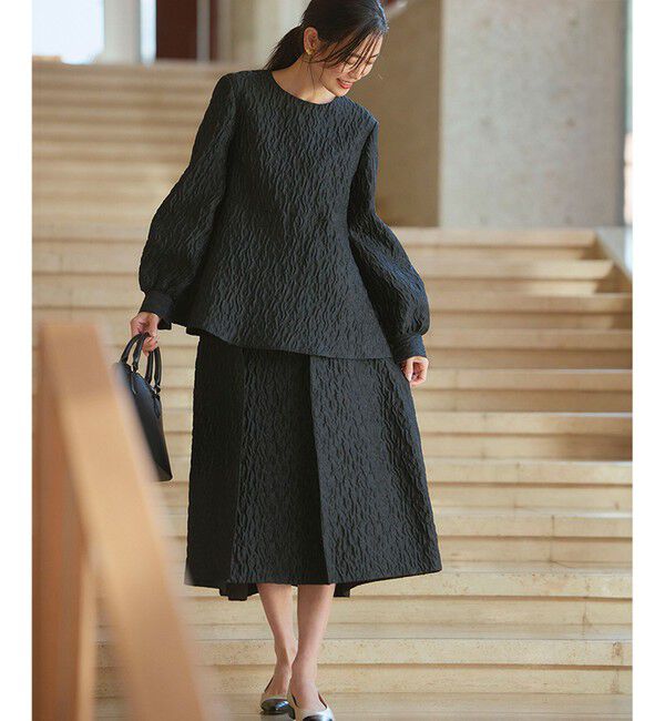 23区「【洗える】エクラジャカード ペプラム ブラウス」|シャツ・ブラウス|
