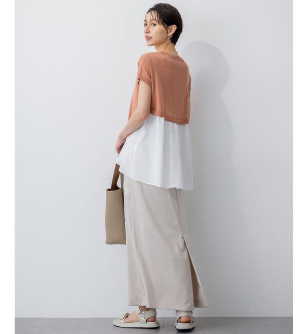 23区「【撥水加工/洗える】スムースサテン Iライン スカート」|スカート|