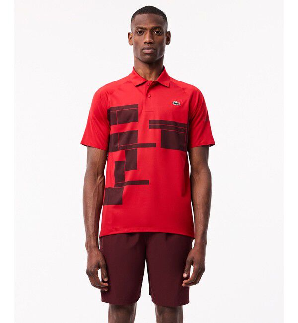 LACOSTE「ウルトラドライ 『ノバク・ジョコビッチ』メッシュガゼットテニスショーツ」|その他|エンジ