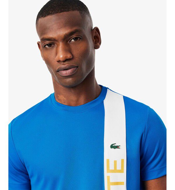 LACOSTE「アシンメトリーデザインウルトラドライ鹿の子Tシャツ」|Tシャツ・カットソー|