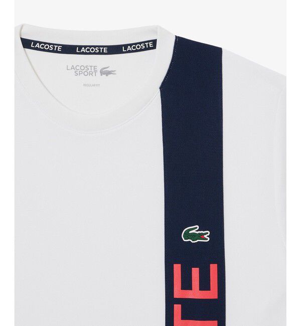 LACOSTE「アシンメトリーデザインウルトラドライ鹿の子Tシャツ」|Tシャツ・カットソー|