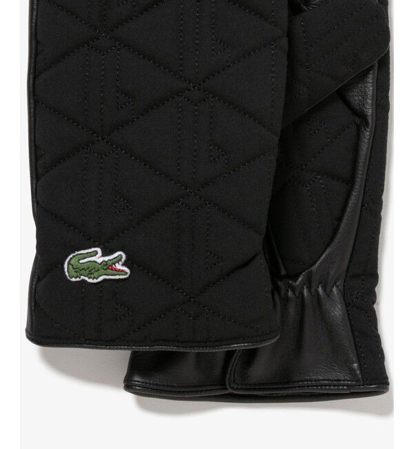 LACOSTE「モノグラムキルティングレザーコンビグローブ」|手袋|