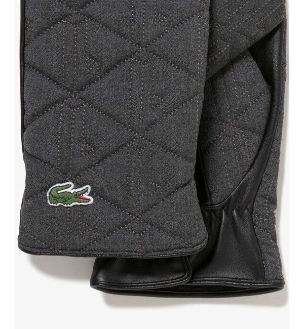LACOSTE「モノグラムキルティングレザーコンビグローブ」|手袋|