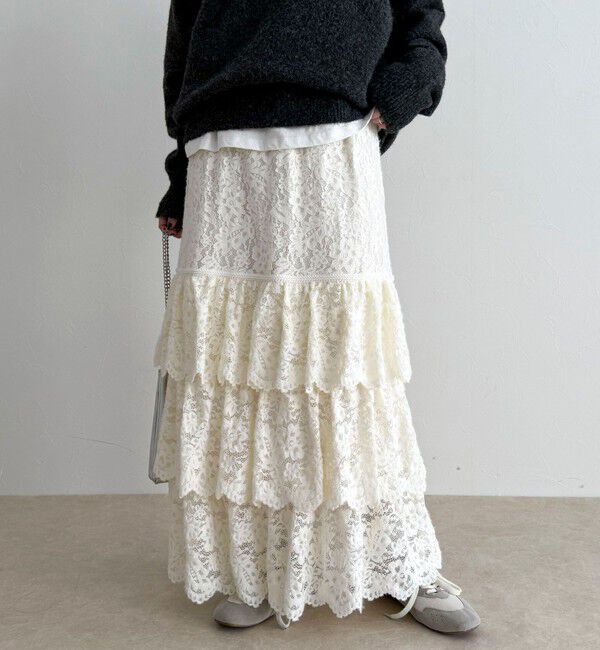 fredy emue「起毛レースティアードスカート」|スカート|