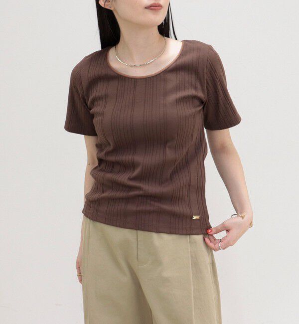 fredy emue「ランダムテレコ5分袖Tシャツ」|Tシャツ・カットソー|