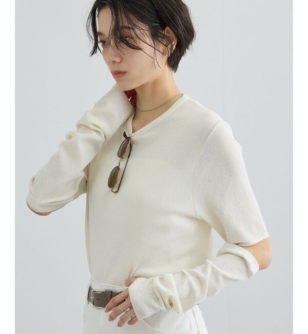 SALON adam et rope'「LOTUS アームカバーTシャツ / UVケア」|Tシャツ・カットソー|オフホワイト(15)