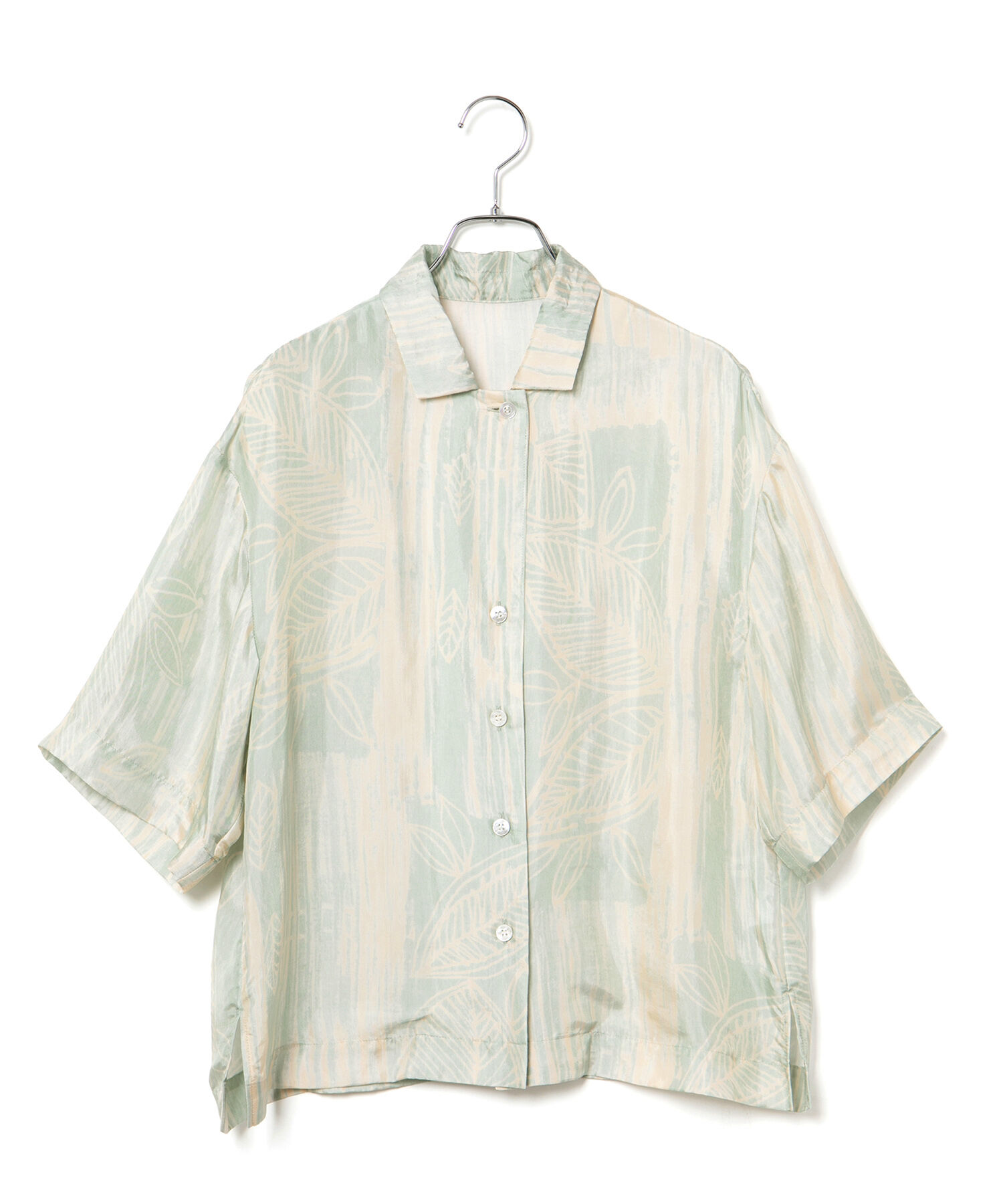 ROPE「【IPEKER】ニュアンスボタニカル開襟シャツ」|シャツ・ブラウス|