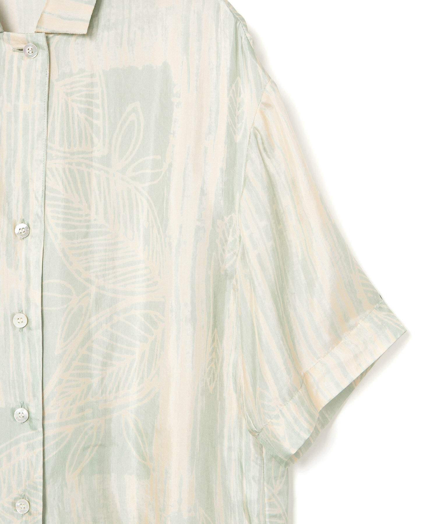 ROPE「【IPEKER】ニュアンスボタニカル開襟シャツ」|シャツ・ブラウス|