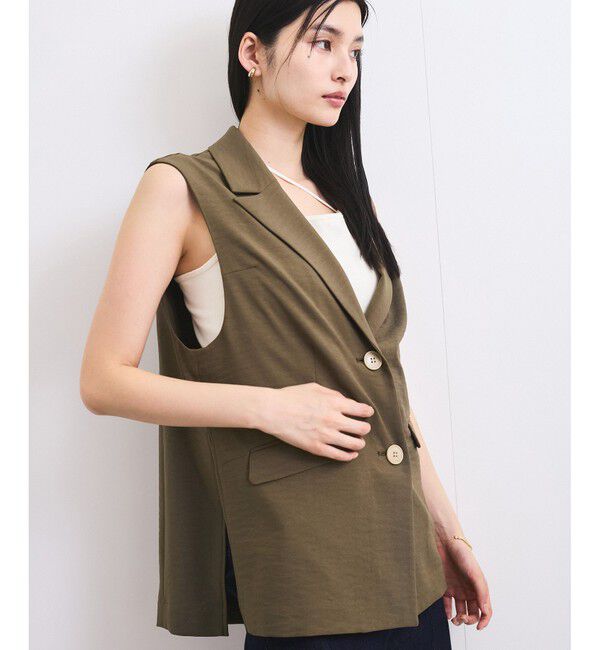 VIS「【セットアップ対応】サイド深スリットジレベスト」|ベスト・ジレ|