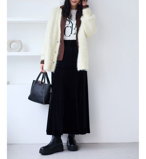 VIS「ポップコーンヤーンラメフェザーニットカーディガン/WEB限定FSサイズ」|カーディガン|