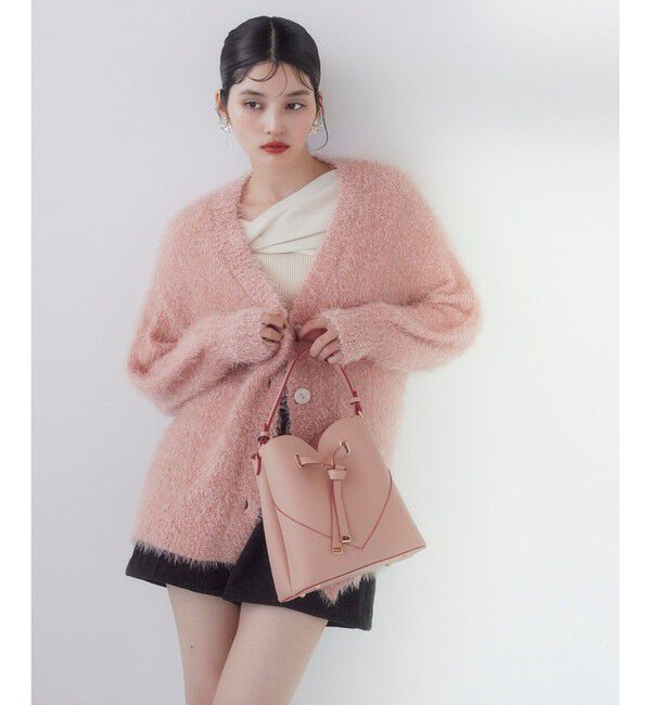 VIS「ポップコーンヤーンラメフェザーニットカーディガン/WEB限定FSサイズ」|カーディガン|