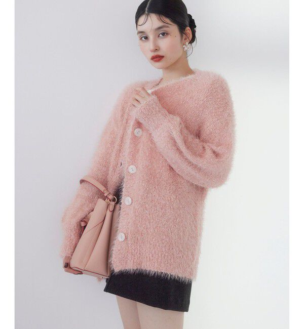 VIS「ポップコーンヤーンラメフェザーニットカーディガン/WEB限定FSサイズ」|カーディガン|