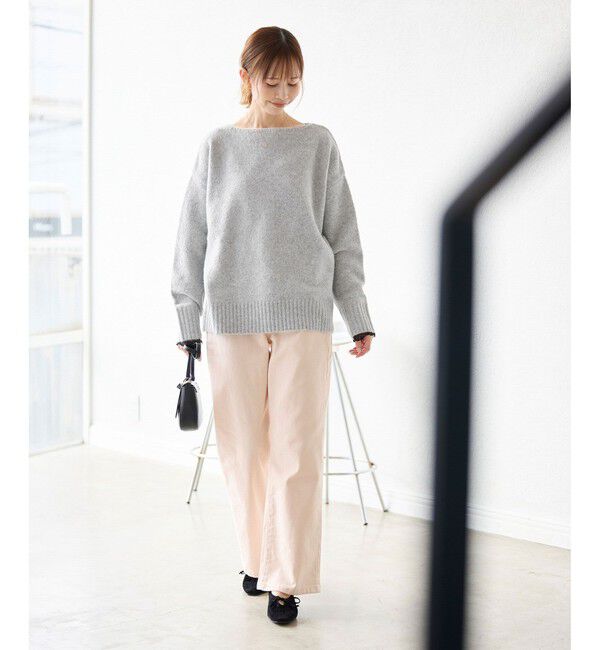 Rope&rsquo;Picnic「ボートネックニットプルオーバー/光吸収発熱・帯電防止・洗濯機OK」|ニット・セーター|