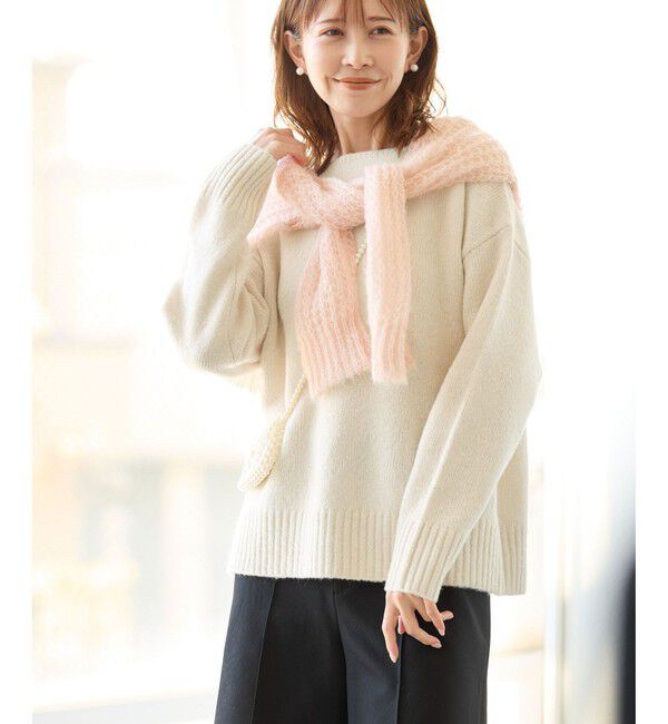 Rope&rsquo;Picnic「ボートネックニットプルオーバー/光吸収発熱・帯電防止・洗濯機OK」|ニット・セーター|