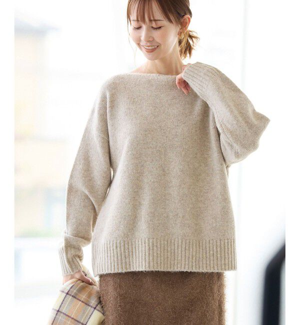 Rope&rsquo;Picnic「ボートネックニットプルオーバー/光吸収発熱・帯電防止・洗濯機OK」|ニット・セーター|