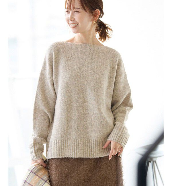 Rope&rsquo;Picnic「ボートネックニットプルオーバー/光吸収発熱・帯電防止・洗濯機OK」|ニット・セーター|