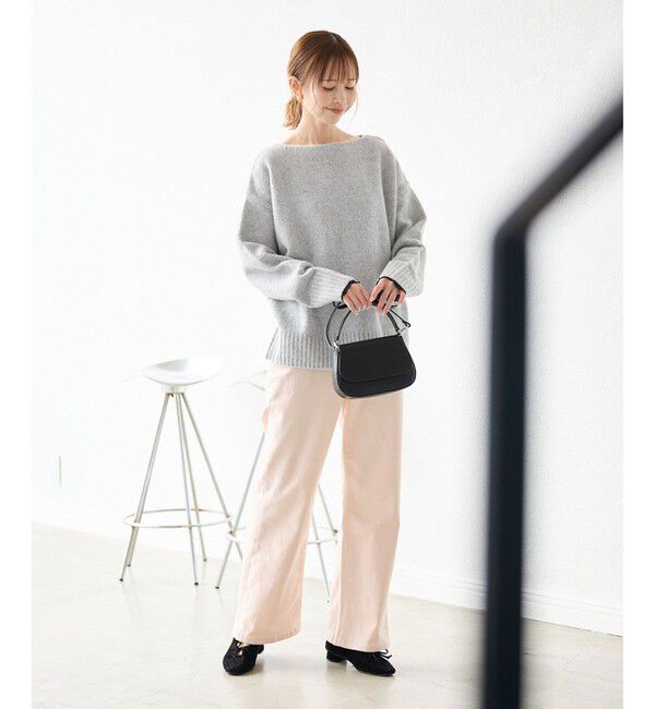 Rope&rsquo;Picnic「ボートネックニットプルオーバー/光吸収発熱・帯電防止・洗濯機OK」|ニット・セーター|