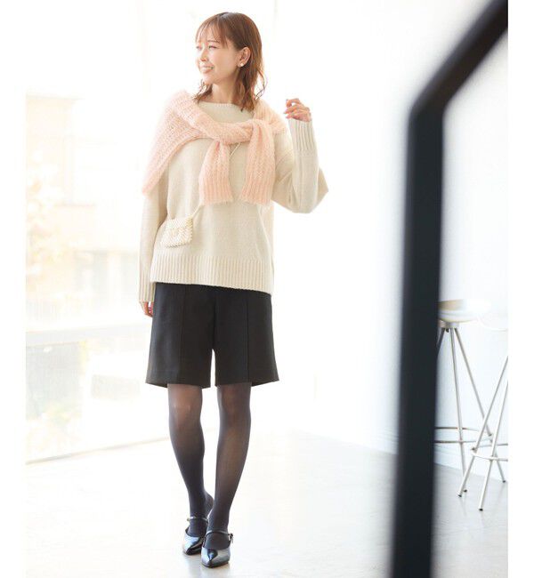 Rope&rsquo;Picnic「ボートネックニットプルオーバー/光吸収発熱・帯電防止・洗濯機OK」|ニット・セーター|