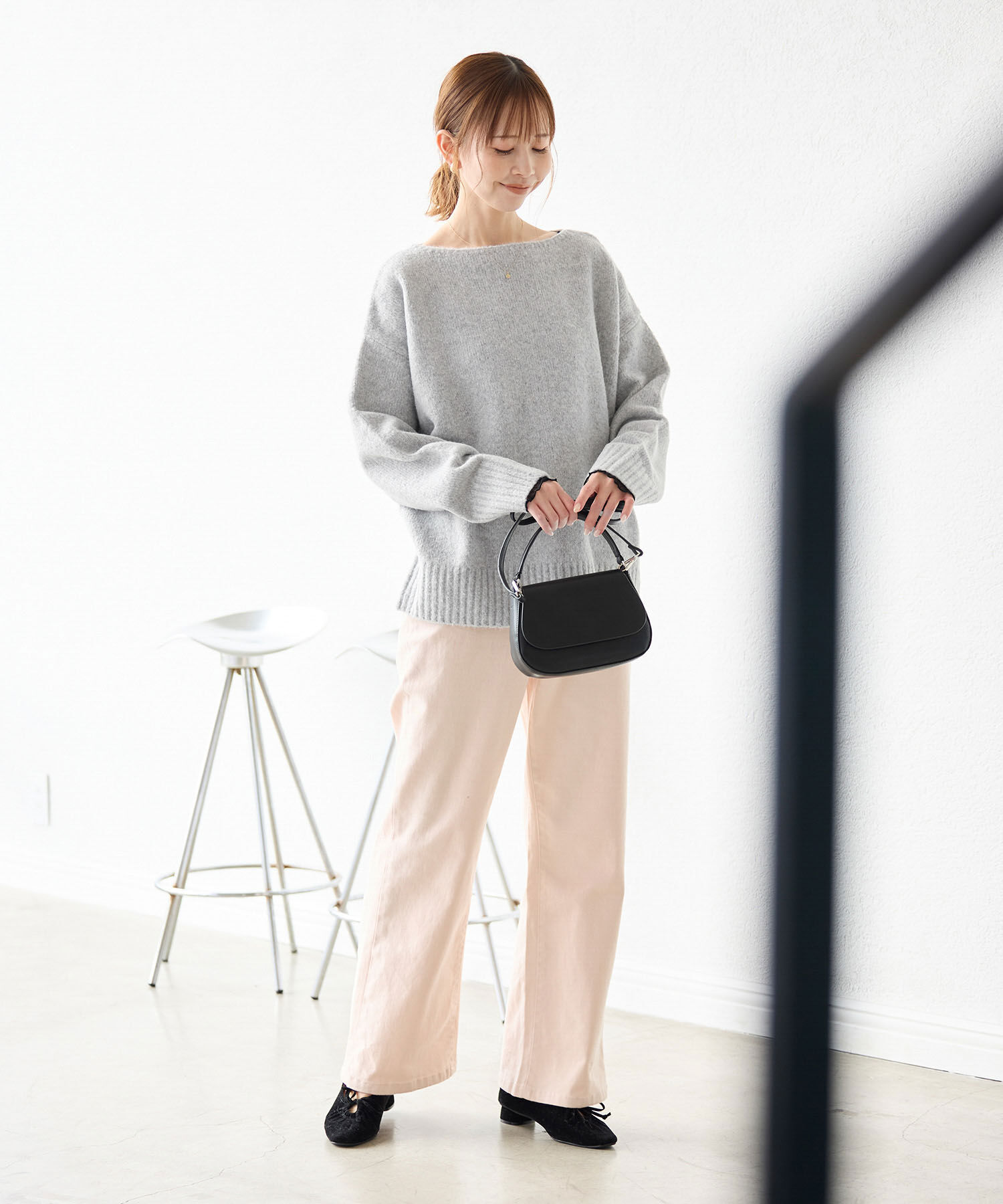 Rope&rsquo;Picnic「ボートネックニットプルオーバー/光吸収発熱・帯電防止・洗濯機OK」|ニット・セーター|