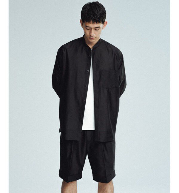 ADAM ET ROPE'「【ACT/アクト】超軽量 オーバーサイズ シアー バンドカラーシャツ / 速乾 / ストレッチ / イージーケア」|シャツ・ブラウス|