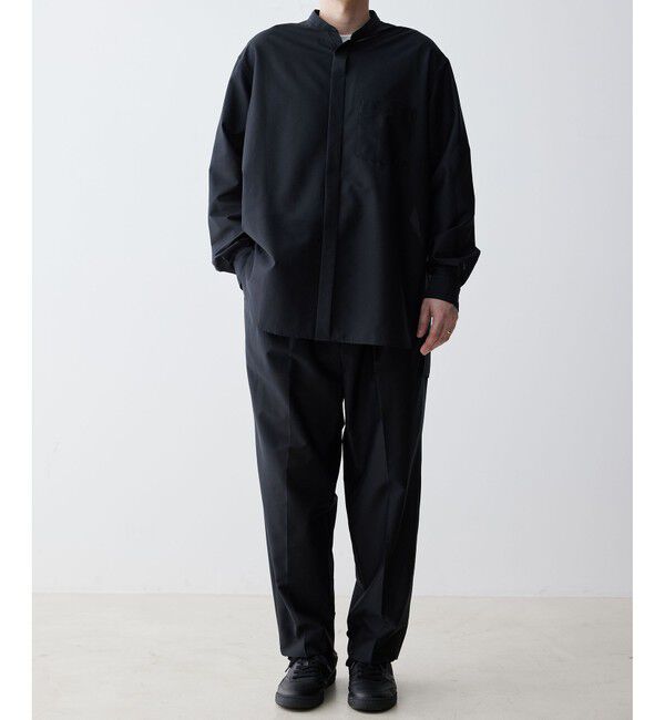 ADAM ET ROPE'「【ACT/アクト】超軽量 オーバーサイズ シアー バンドカラーシャツ / 速乾 / ストレッチ / イージーケア」|シャツ・ブラウス|