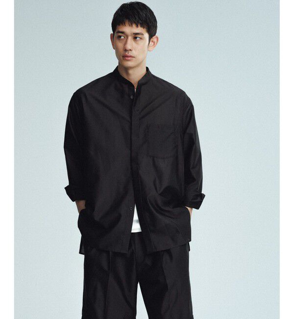 ADAM ET ROPE'「【ACT/アクト】超軽量 オーバーサイズ シアー バンドカラーシャツ / 速乾 / ストレッチ / イージーケア」|シャツ・ブラウス|