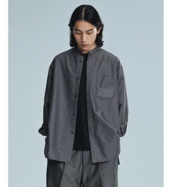 ADAM ET ROPE'「【ACT/アクト】超軽量 オーバーサイズ シアー バンドカラーシャツ / 速乾 / ストレッチ / イージーケア」|シャツ・ブラウス|