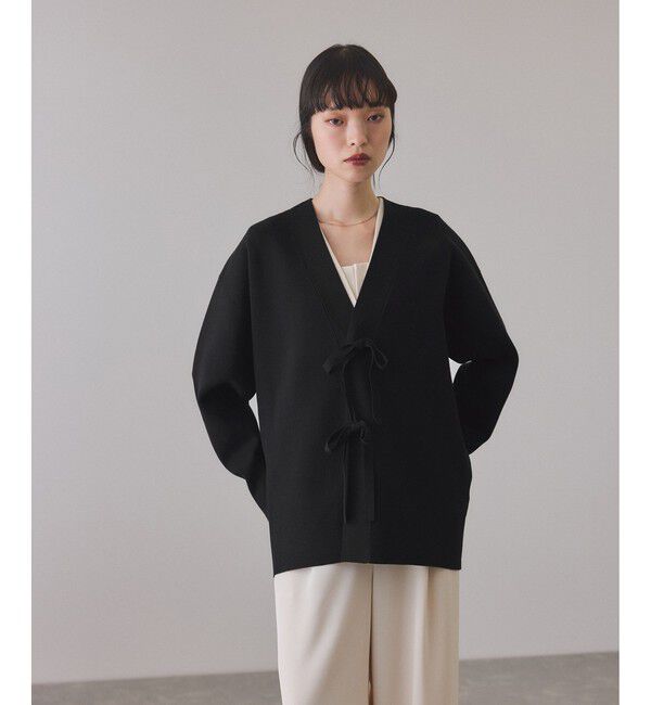 ADAM ET ROPE'「【サステナブル】マルチwayリボンミドルカーディガン」|カーディガン|