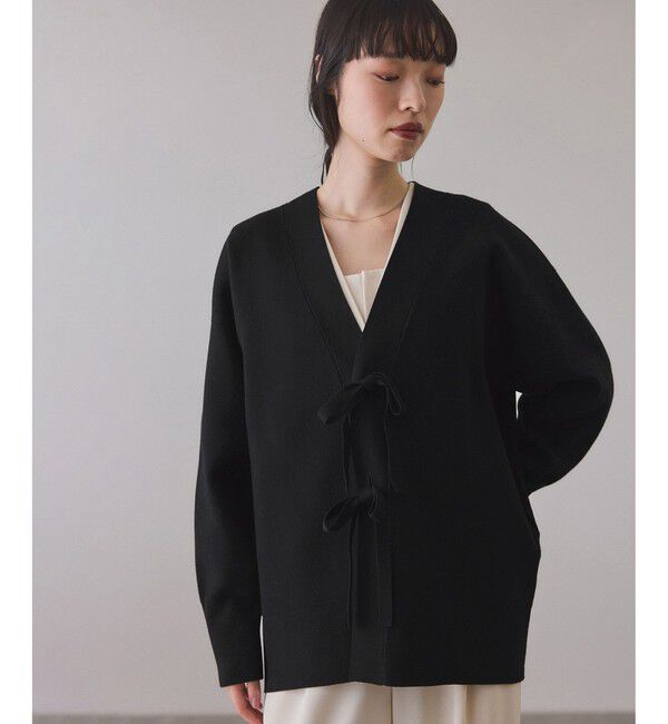 ADAM ET ROPE'「【サステナブル】マルチwayリボンミドルカーディガン」|カーディガン|