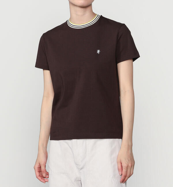 GYMPHLEX「Gymphlex | クルーネック ラインTシャツ WOMEN」|Tシャツ・カットソー|BROWN系1
