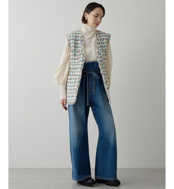  「LINTONフリンジジレ」|ベスト・ジレ|