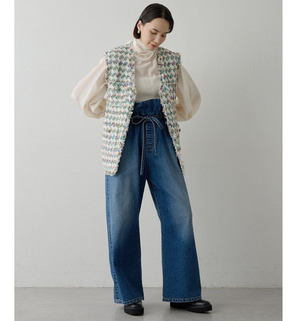  「LINTONフリンジジレ」|ベスト・ジレ|