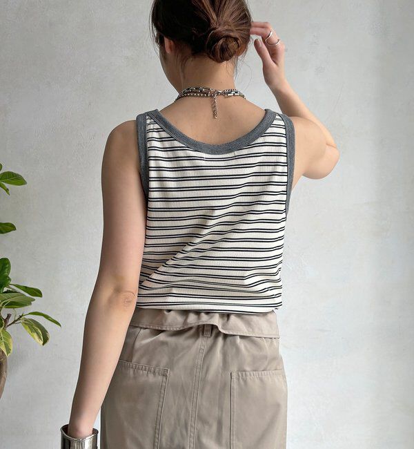  「【WEB限定】ボーダー配色タンク」|Tシャツ・カットソー|