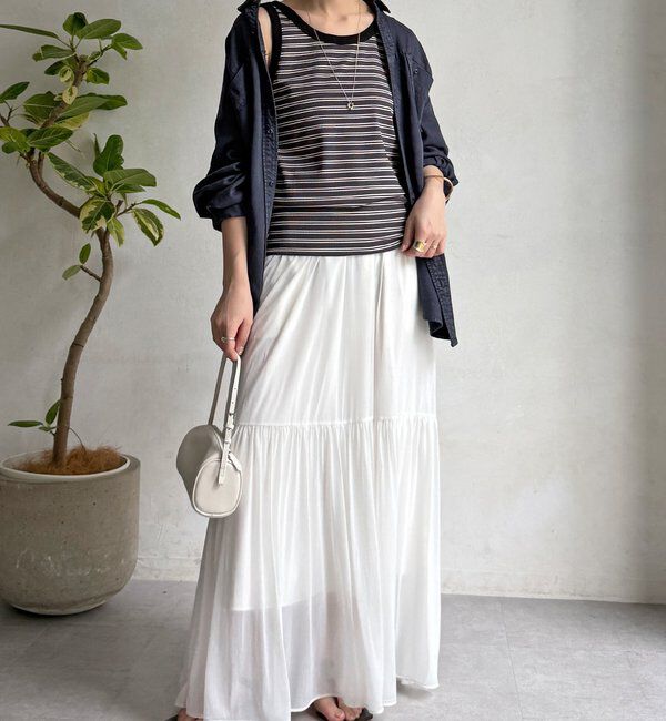  「【WEB限定】ボーダー配色タンク」|Tシャツ・カットソー|