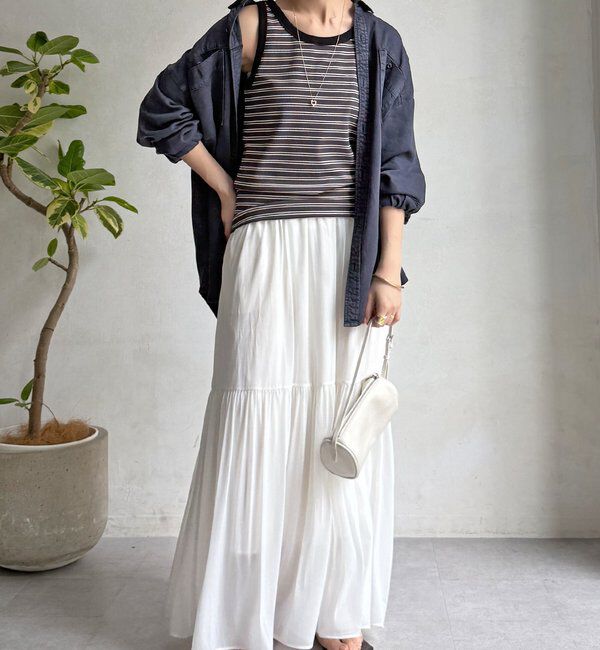  「【WEB限定】ボーダー配色タンク」|Tシャツ・カットソー|