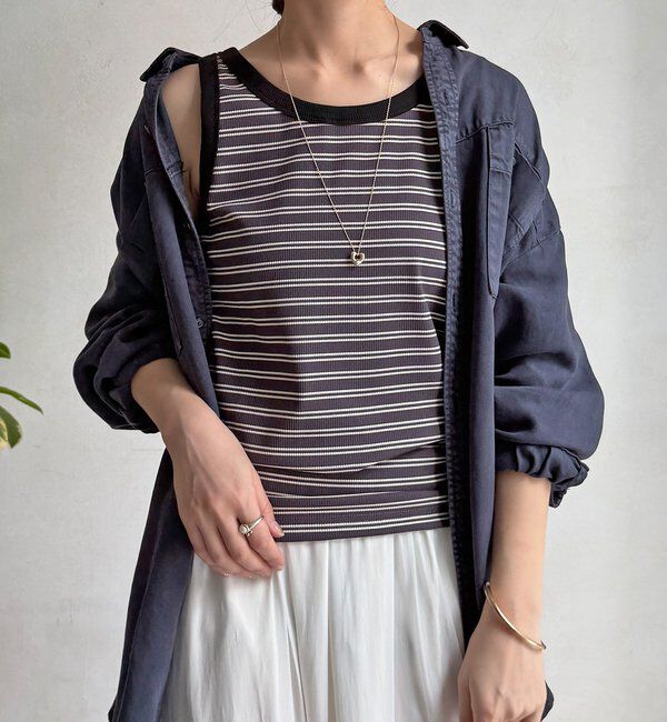  「【WEB限定】ボーダー配色タンク」|Tシャツ・カットソー|