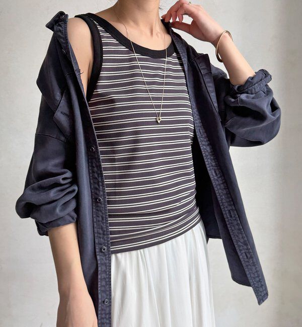  「【WEB限定】ボーダー配色タンク」|Tシャツ・カットソー|