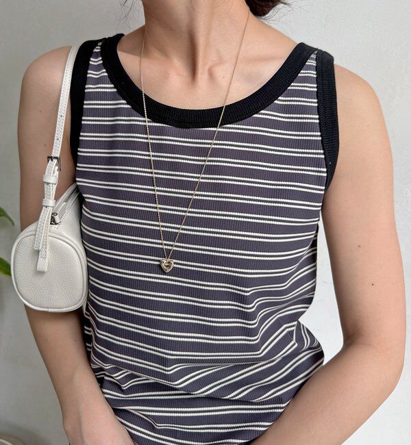  「【WEB限定】ボーダー配色タンク」|Tシャツ・カットソー|