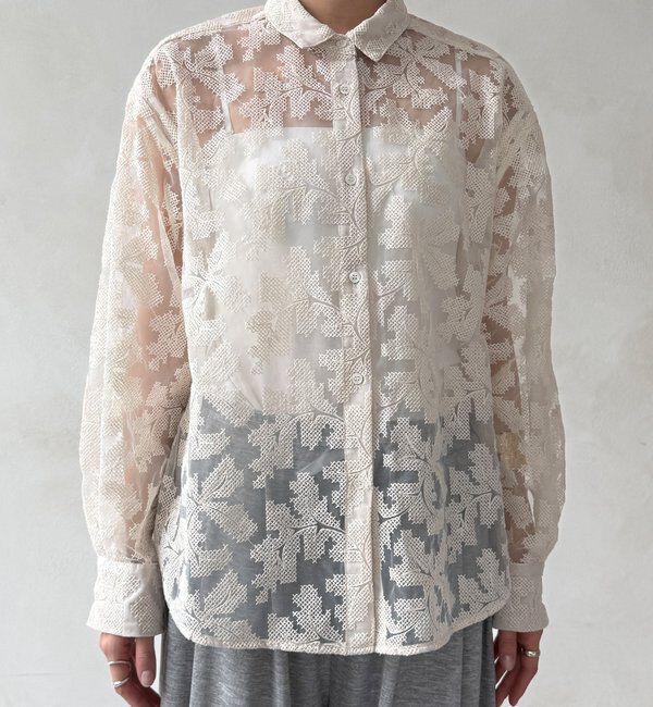  「【WEB限定】クロスステッチ刺繍シャツ」|シャツ・ブラウス|