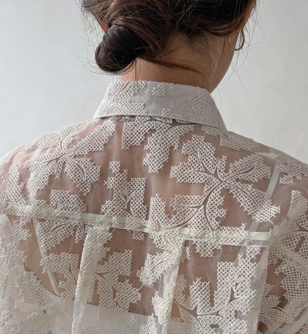 「【WEB限定】クロスステッチ刺繍シャツ」|シャツ・ブラウス|