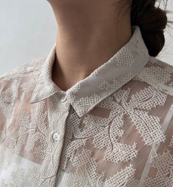  「【WEB限定】クロスステッチ刺繍シャツ」|シャツ・ブラウス|