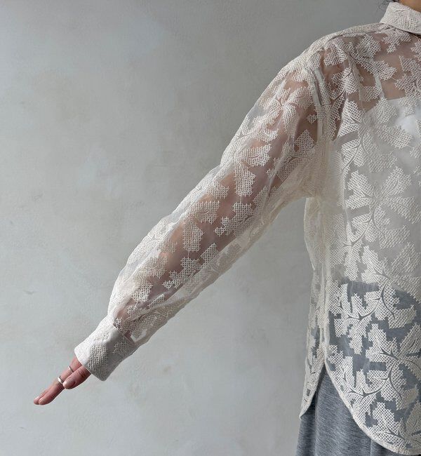  「【WEB限定】クロスステッチ刺繍シャツ」|シャツ・ブラウス|