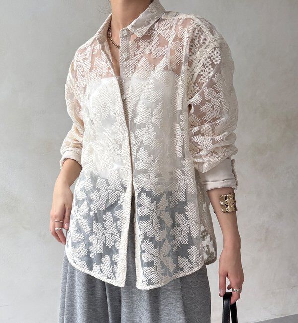  「【WEB限定】クロスステッチ刺繍シャツ」|シャツ・ブラウス|