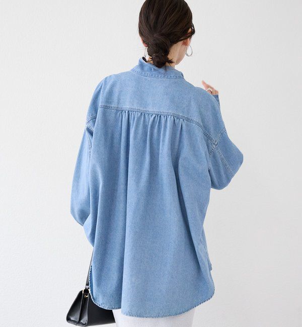  「【新色追加/抜け感】デニムボウタイシャツ」|シャツ・ブラウス|