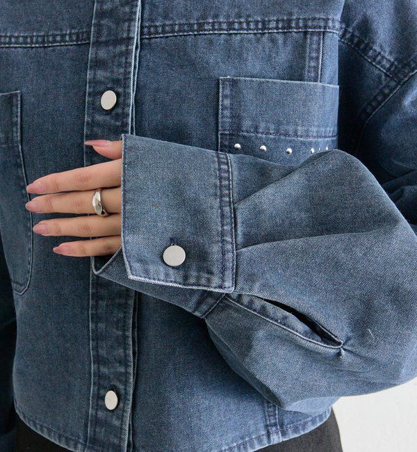  「スタッズデニムシャツジャケット」|シャツ・ブラウス|