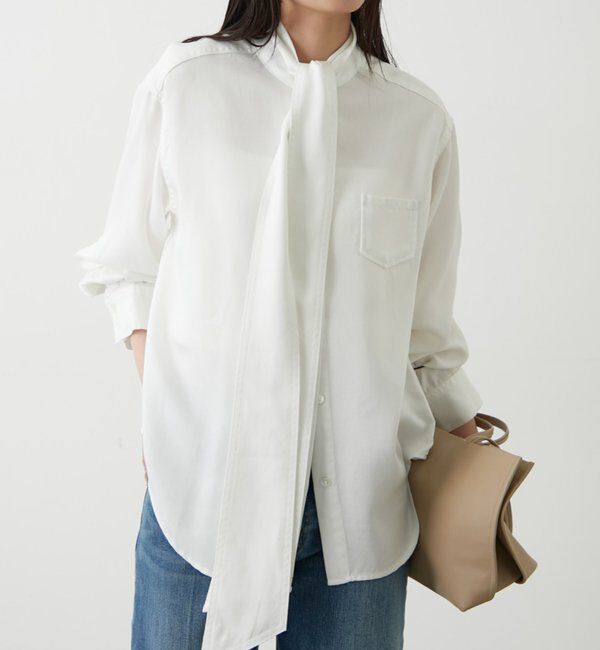  「ライトデニムボウタイブラウス」|シャツ・ブラウス|