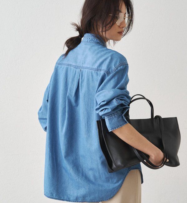  「ライトデニムボウタイブラウス」|シャツ・ブラウス|