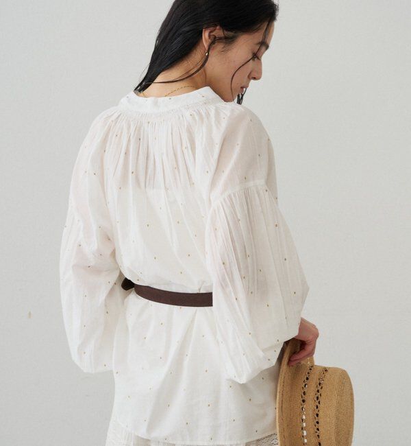  「【INDIA】スキッパー刺繍ブラウス」|シャツ・ブラウス|